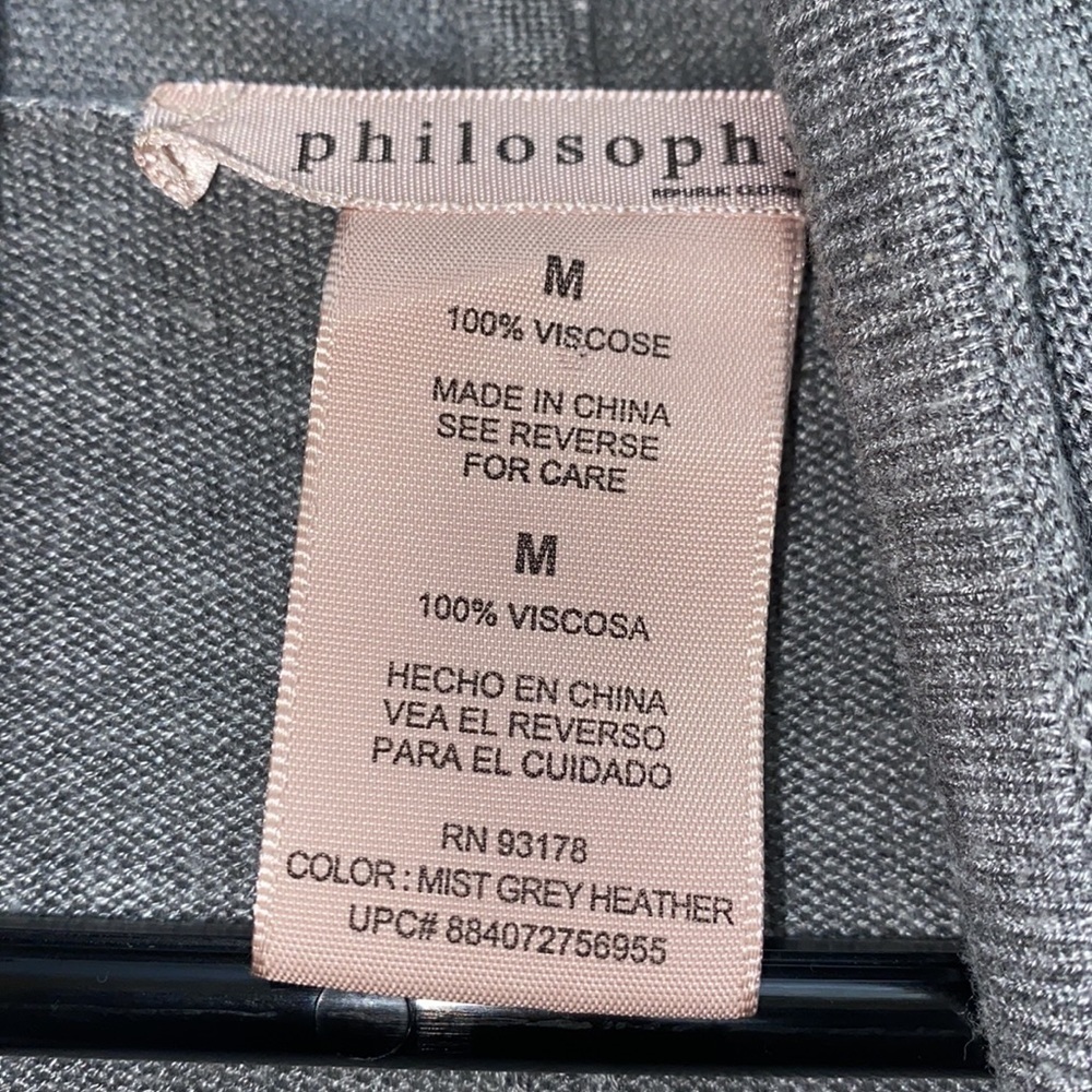 Philosophy gray long sleeve open cardigan sweater size medium - Picture 5 of 8